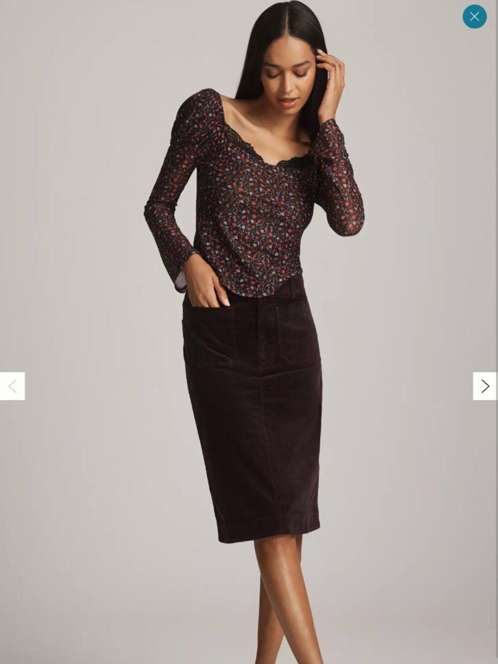 Maeve by Anthropologist Colette Corduroy Skirt 1X